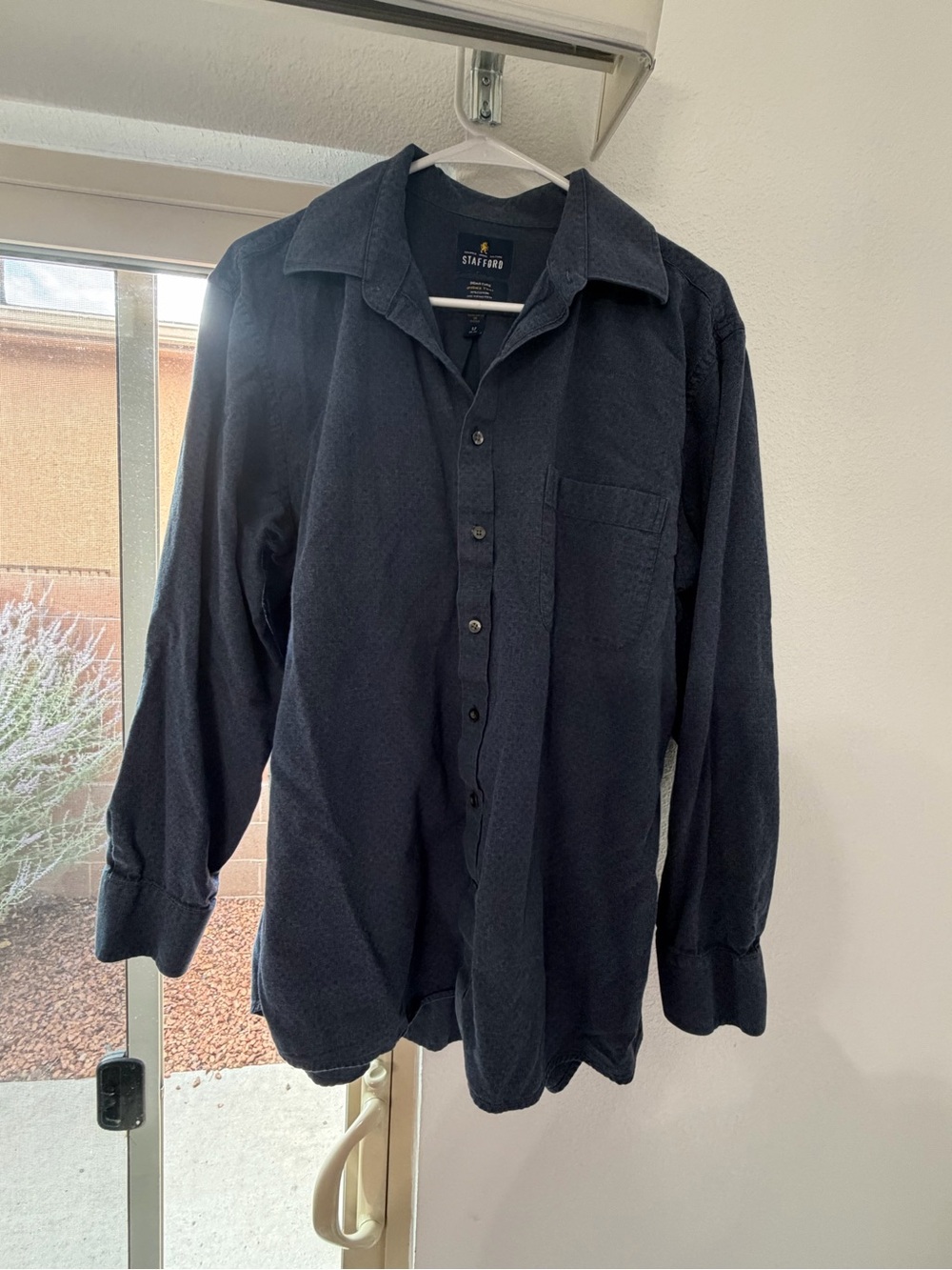 Blue Brushed Twill Dress Shirt - Size 17 34-35